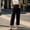 Black, variant on Womens High-Waist Straight-Leg Ankle Pants with Button-Front and Flowy-Fabric, Retro Elegant for vintage casual daily looks Green S