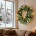 thumbnail image 2 of 9FT Prelit Christmas Garland Battery Operated Xmas Wreath with Pine Cones, Red Berries, Artificial Xmas Garland with LED Lights for Mantle, Fireplace, Stairs, Front Door Decorations, 2 of 7