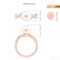 thumbnail image 5 of ANGARA Freshwater Cultured Pearl Criss Cross Shank Engagement Ring in 14K Rose Gold for Women | June Birthstone, Birthday, Anniversary, Jewelry Gift for Women | Pearl Ring, 5 of 8