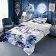 thumbnail image 3 of Erosebridal Watercolor White Wolf Family Print Twin Comforter Sets, Snowy Winter Bedding Set for Men and Women, Navy Reversible 2pcs, 1 Comforter and 1 Pillowcase, 3 of 6