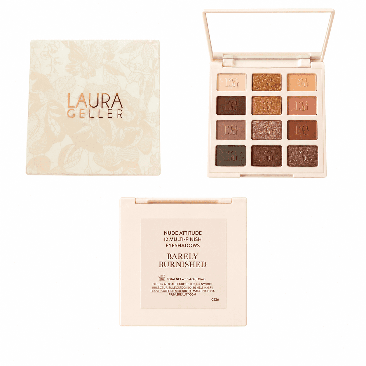 Laura Geller Nude Attitude Barely Burnished 12 Multi-Finish Eyeshadow Palette Neutral Nude Shades