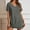 *Gray, variant on ClodeEU Women's Solid Color V Neck Short Sleeve Beach Cover Up Dress,Casual Summer Swimwear Bikini Cover Up Dress Army Green,Women's Plus L