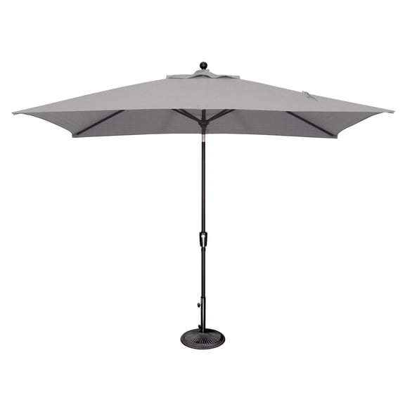 SimplyShade 10ft Outdoor Patio Rectangle Market Umbrella with Black Push Button Tilt, Gray