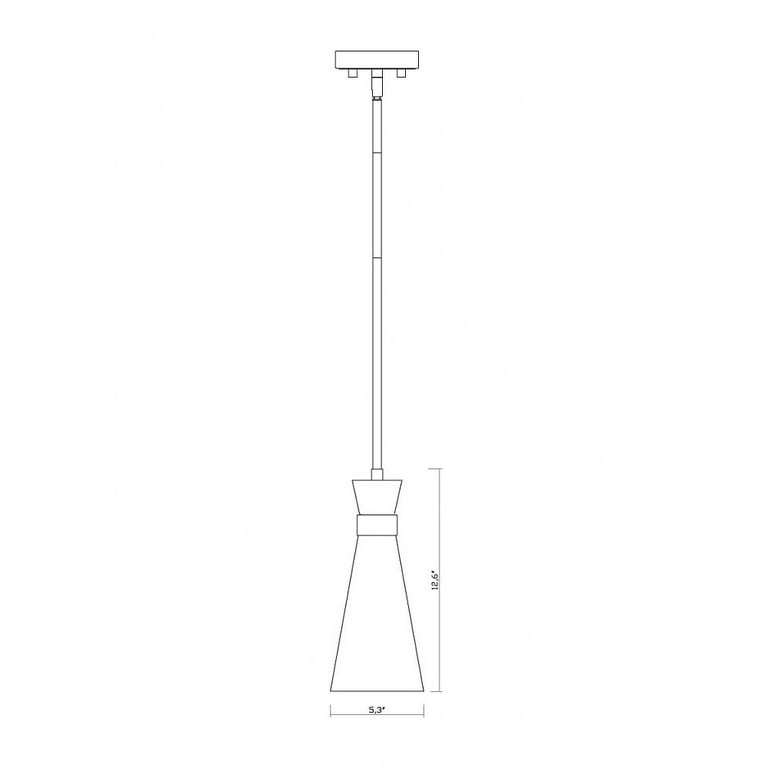 1 Light Mini Pendant-Matte Black/Heritage Brass Finish Z