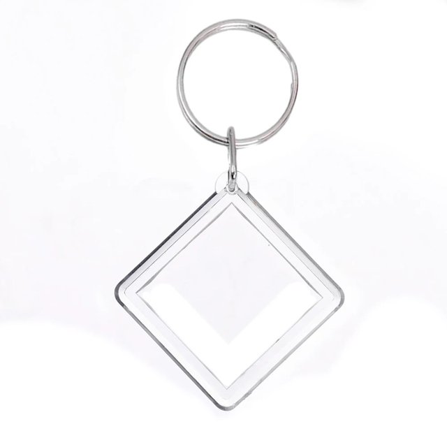 LLavero de acrílico en blanco para mujer, colgante de imagen transparente en blanco, marco de fotos transparente, borlas a presión, foto de inserción personalizada, 1/5 piezas