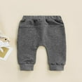 thumbnail image 4 of Newborn Boys Girls Trousers  Elastic Waist Adjustable Drawstring Plain Loose Fit Long Pants, 4 of 6