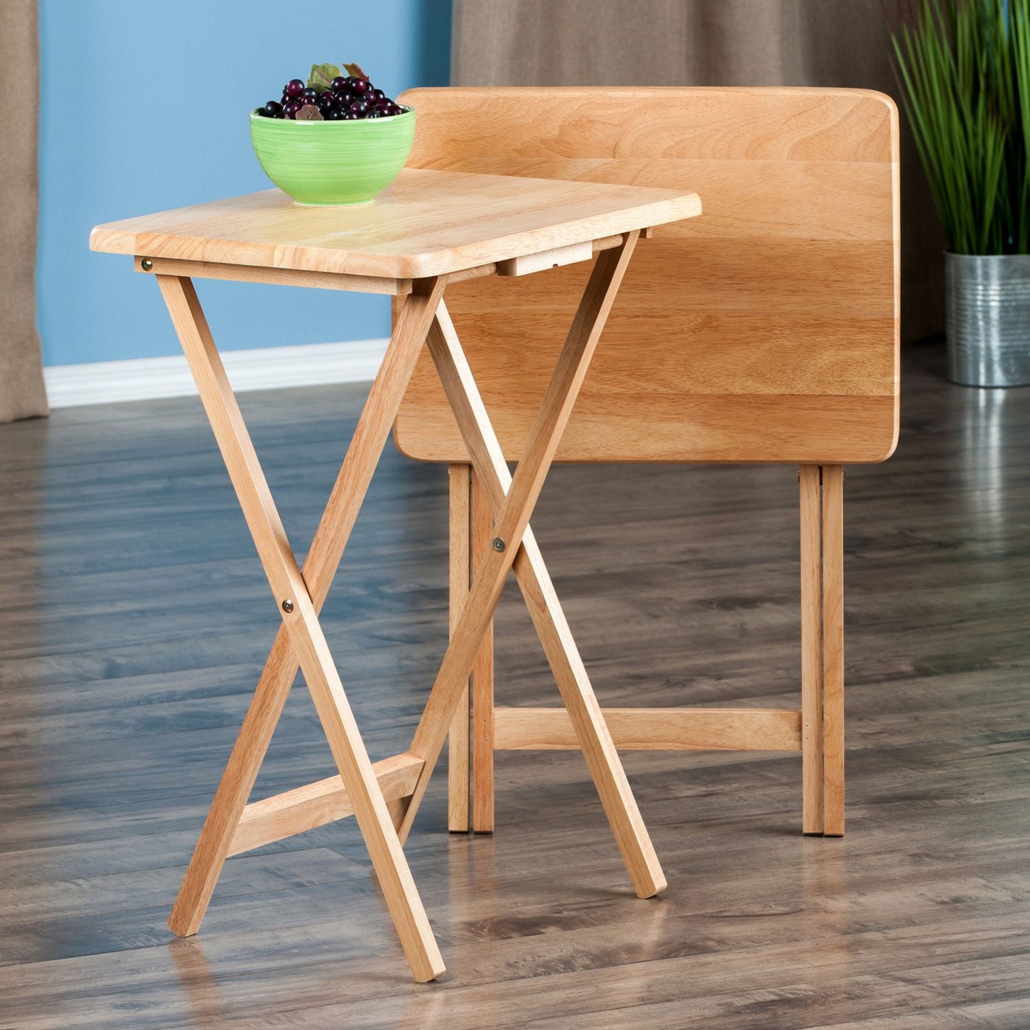 Winsome Alex 2-pc Snack Table Set, Natural Finish