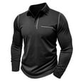 thumbnail image 2 of Men Clothing, Golf Shirts for Men Long Sleeve Fall Solid Color Turndown Collar Pullover Fashion Casual Button Down Regular T Shir, 2 of 8