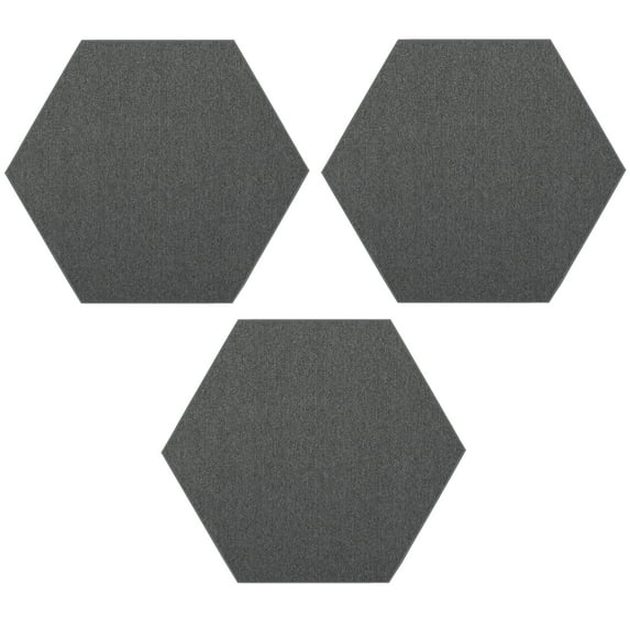 Furnish My Place Modern Indoor/Outdoor Commercial Solid Gray Rug, Modern Area Rug, Baby Nursery Mat, Pet-Friendly Carpet for Living Room, Playroom, Made in USA, 2' Hexagon - Set of 3