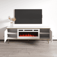 thumbnail image 4 of Camelia WH-EF Fireplace TV Stand for TVs up to 70", Mid-Century Modern Matte 63" Entertainment Center, Electric Fireplace TV Media Console with Storage Cabinets, 4 of 6