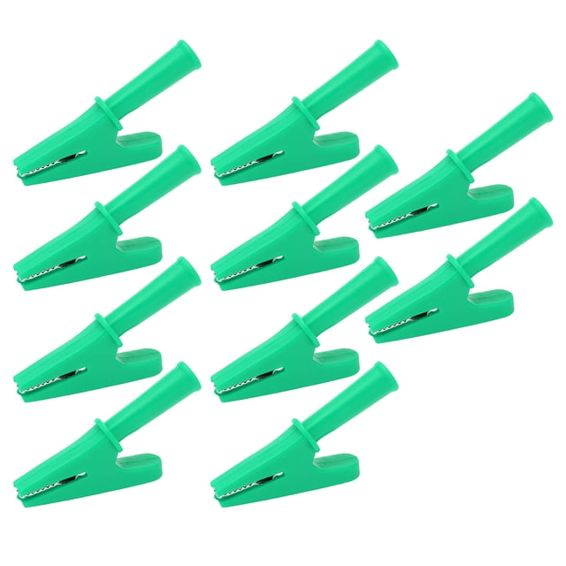 10 clips de prueba eléctricos de corriente nominal de 20 A, abrazadera de prueba de apertura de 10 mm para maquinaria de soldadura de equipos electrónicos, color verde VoborMX herramienta