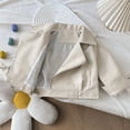thumbnail image 7 of Piuwrlz Girls Biker Jacket for Kids Zipper Leather Jackets Casual Outerwear Beige Size 9-10 Years, 7 of 7