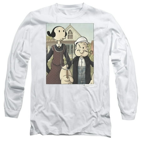 Popeye T-shirt Tee - Popeye The Sailor Man Cartoon Character Popeye Gothic Adult Long Sleeve T-Shirt