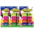thumbnail image 6 of BAZIC Mini Highlighter w/ Pocket Clip, Assorted Color Chisel Tip Marker (4/Pack), 3-Packs, 6 of 8