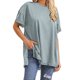 thumbnail image 2 of Tops Largos para Leggings Suelto Casual Color Sólido Manga Corta Superior, Cuello Redondo Irregular Hembra Camiseta, 2 of 9