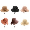 thumbnail image 2 of Qarigey Lady Summer Sombrero de paja Bowknot Floppy Wide Brim Sun Hats Playa Deporte Ahuecado Plegable De moda para damas adultas Sombreros Naranja M (56-58 cm), 2 of 6