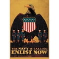 thumbnail image 3 of Britton 17x24 Black Modern Framed Museum Art Print Titled - WWI: Navy is Calling: Enlist Now, 3 of 5