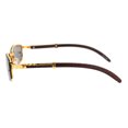 thumbnail image 3 of Mens Exposed Lens Narrow Rectangular Hustler OG Sunglasses Gold Solid Black, 3 of 4