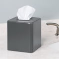 thumbnail image 2 of mDesign Metal Square Modern Tissue Box Cover Holder for Bathroom - Slate Gray, 2 of 4