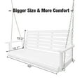 thumbnail image 6 of Fortune Candy 2 Seater Wooden Porch Swing with Ergonomic Seat, Heavy Duty 880 lbs, 4.5 ft, White, 6 of 7