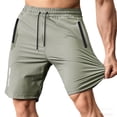 thumbnail image 2 of Guluxicc Mens Gym Shorts Drawstring Elastic Waist Athelic Shorts Regular Fit Solid Color Summer Workout Shorts with Zip Pockets, 2 of 5