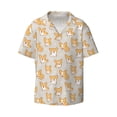thumbnail image 3 of Cauagu Corgi Dog Men's Short Sleeve Button Down Hawaiian Shirt for Men Bowling Shirts Casual Summer Beach Shirt,X-Large, 3 of 6