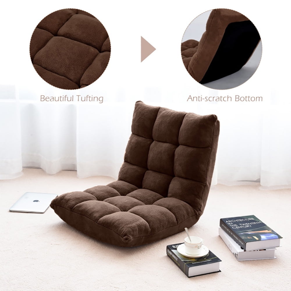 Finihen Adjustable 14-position Cushioned Floor Chair, Folding Lazy Sofa Chair for Living Room, Bedroom, for Gaming, Reading, Coffee Finihen Adjustable 14-position Cushioned Floor Chair, Folding Lazy Sofa Chair for Living Room, Bedroom, for Gaming, Reading, Coffee