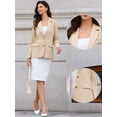 thumbnail image 2 of DARING DIVA Women's Business Casual Single Breasted Jacket Office Suit S Beige, 2 of 6