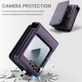 thumbnail image 2 of ELEHOLD Wallet Case for Samsung Galaxy Z Flip 6, premium PU leather zipper card holder phone case zipper card holder phone case,Purple, 2 of 7