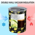 thumbnail image 2 of 12oz Coffee Tumblers Yellow Lemon Fruits Black Pattern Stainless Steel Vacuum Insulated Travel Tumbler Coffee Cups Mug with Lid and Straw with Cleaning Brush for Cold & Hot Drinks, 2 of 5