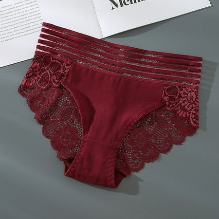 

XIAOFFENN Women s Underwear Cotton Brief Underwear Tag Free & Breathable Crotch High Waist Lace Tight Waist Ultra Wide Belt Comfortable Breathable Pants Red XL Clearance