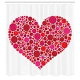 thumbnail image 3 of Ambesonne Love Shower Curtain, Dots Hearts Romantic Motif, 69"Wx70"L, White Magenta Vermilion, 3 of 5