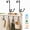 Black, variant on HFHOME 2Packs Over The Door Double Hanger Hooks, Metal Twin Hooks Organizer for Hanging Coats, Hats, Robes, Towels- Black