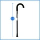 thumbnail image 2 of El bastón de aluminio Medline es un dispositivo de ayuda para caminar portátil y liviano que ayuda a personas mayores y adultos con el equilibrio, las lesiones de rodilla, la recuperación de cirugías, 2 of 5