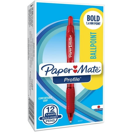Pa Mate® Profile Ballpoint Pen, Bold - Red Ink (12 pk)