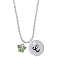 thumbnail image 1 of Delight Jewelry Silvertone Mini Butterfly with Green Wings & Crystals Silvertone Script Initial Disc - C - Charm Necklace, 20"+3", 1 of 4