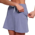 thumbnail image 3 of Seductiva Women's Shorts Women's Fashionable Casual Sports Casual Skirt with Pocket Drawstring Solid Color Mid Waist Skirt Pants Womens Workout Shorts, 3 of 3
