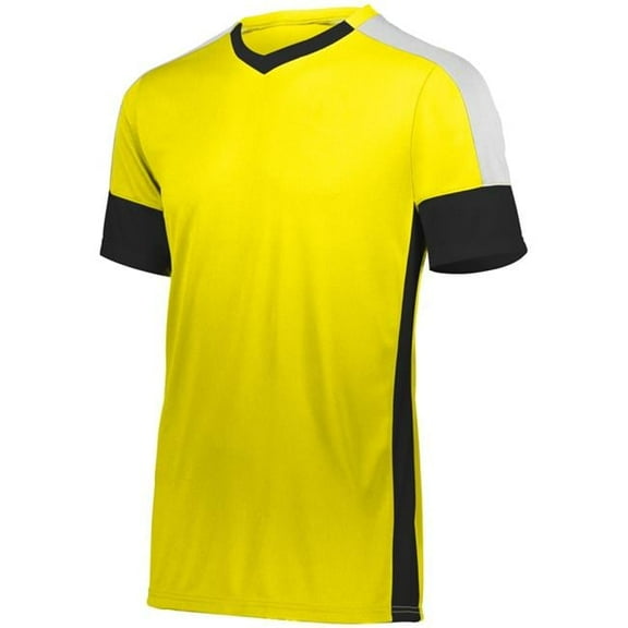 Adult Wembley Soccer Jersey - Power Yellow, Black & White - 2XL