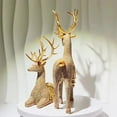 thumbnail image 4 of 2025 CISIL Set of 2 Christmas Reindeer Statues, 11.3" Red Decorative Deer Sculptures for Home Decor, Elegant Holiday Ornament for Living Room, Table Centerpiece, Christmas Decoration Gift, 4 of 6