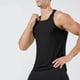 thumbnail image 4 of Camiseta sin mangas con cuello en V para hombre, color liso, informal, de verano, para fitness, sin mangas, para hacer ejercicio, correr, entrenar, chaleco transpirable de poliéster para hombre., 4 of 9