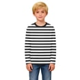 thumbnail image 5 of FAHXNVB Girls Striped Long Sleeve T Shirts Crew Neck Breathable Summer Casual Tees Tops Lightweight Kids Shirts 3-14 Years, 5 of 8