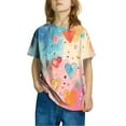 thumbnail image 2 of CINVREST Cotton Tshirts for Boys and Girls 3-10 Years Casual Summer Tie Dye Short Sleeve Tee Shirt Loose Tops (4-5 Years, Multicolor), 2 of 4
