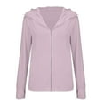 thumbnail image 5 of QURATI Women's Lightweight Sun Protection Hoodie – Long Sleeve Zip-Up Jacket with Pockets (Summer Outdoor),Pink,4XL, 5 of 9