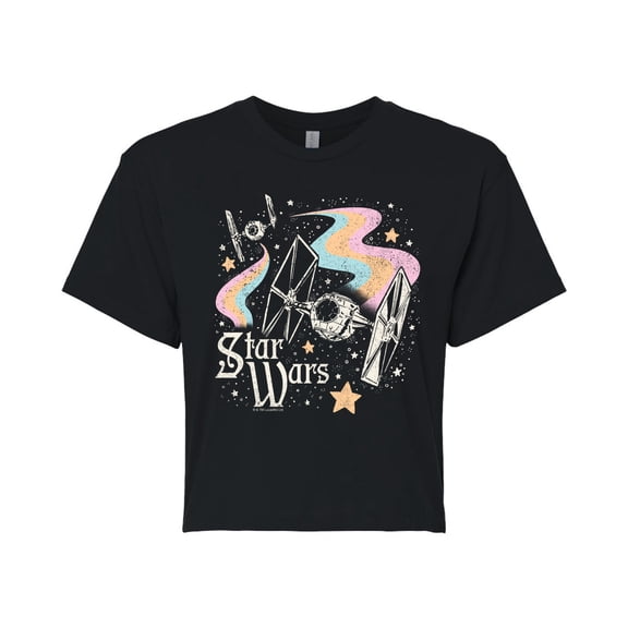 Star Wars - TIE Fighters Celestial Ships - Juniors Cropped Tee