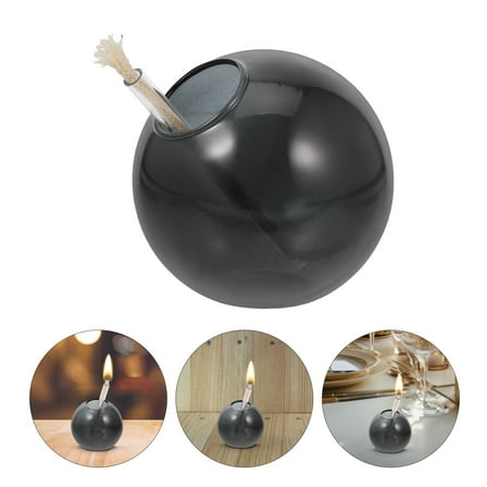 WHAMVOX Home Decor Vintage Decor Refillable Liquid Oil Lamp Vintage Kerosene Lamp Round Glass Oil Candle  Glass Oil Lamp Emergency Oil Lamp with Wick  S