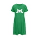 thumbnail image 4 of Camisón corto de talla grande para mujer, camisón de manga corta con estampado de pecho a la moda, camisón para mujer, 4 of 5