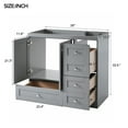 thumbnail image 2 of Euroco 36" Gray Bathroom Vanity (Sink not included), 2 of 9