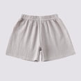 thumbnail image 2 of NAISIBABY Boys Girls Shorts, Elastic Waist Cotton Linen Lightweight Summer Casual Kids Shorts Gray 1T, 2 of 3