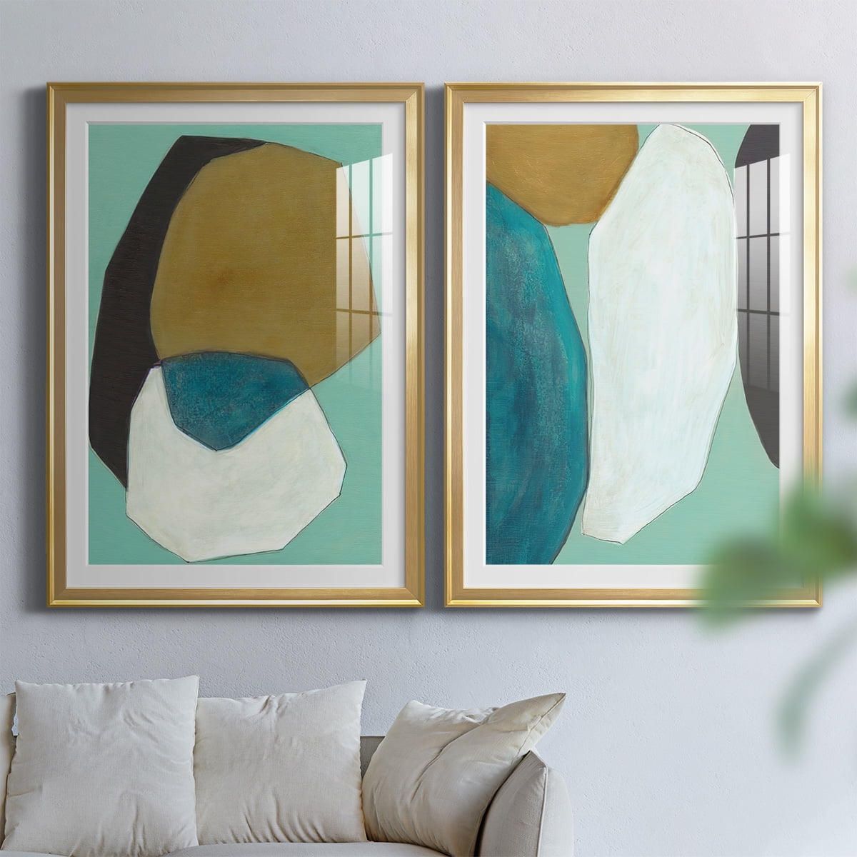Wexford Home Boulder I Premium Framed Print, 30.5" x 42.5" - Ready to Hang, Gold (Set of 2)