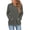 Gray, variant on Women's Ribbed Knit Hoodies Half Button V Neck Drawstring Hooded Sweatshirt Long Sleeve Loose Casual Pullover Tops for Fall Winter Wine